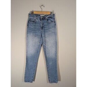 Zara Women High Rise Ankle Cotton Jeans Blue Denim Sz 4 Streetwear Normcore